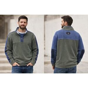 Fatface Fat Face Airlie The Iconic Mens Quarter Zip Sweat Shirt Sz XXL Green